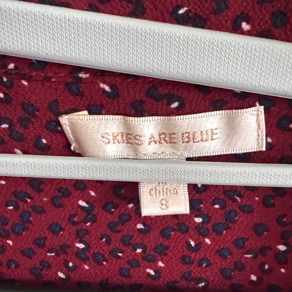 Skies Are Blue Maroon Patterned Button-Down Shirt - Picture 4 of 4